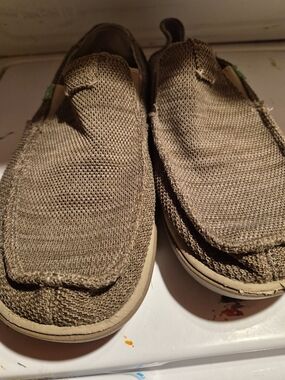 Sanuk Men's Tan Woven Slip-On Loafers